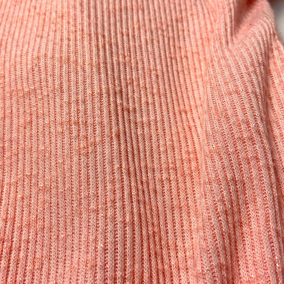 Peach extra long ribbed open duster cardigan with full slits on sides - Picture 10 of 10